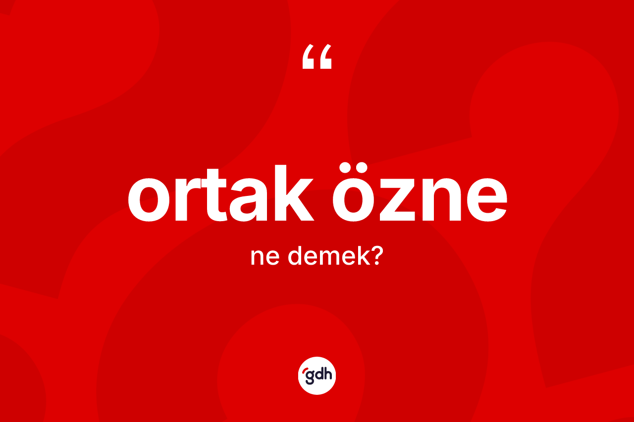 Ortak özne kelimesinin sözlükteki tanımı nedir? Ortak özne kelimesinin TDK'ya göre açıklaması nedir?