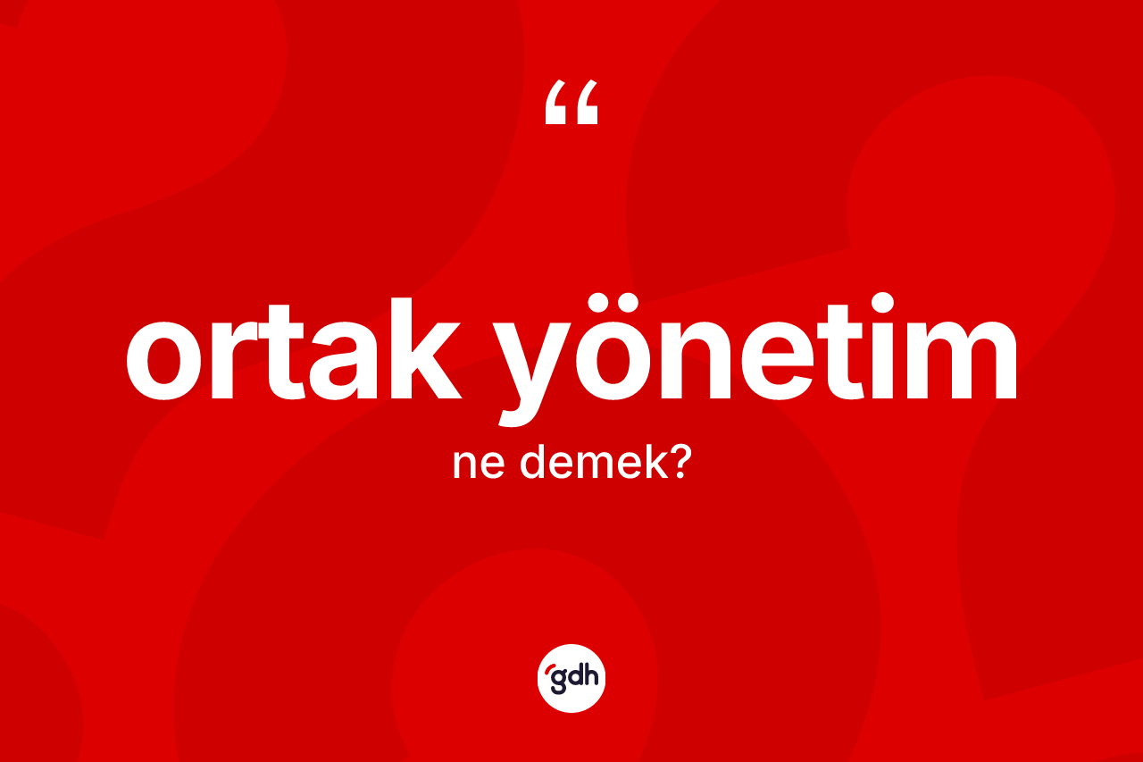 Ortak yönetim kelimesinin sözlükteki tanımı nedir? Ortak yönetim kelimesinin TDK anlamı nedir?