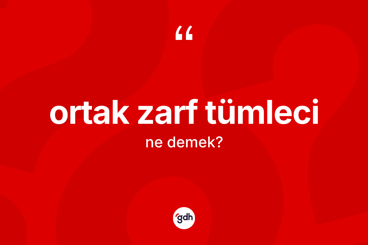 Ortak zarf tümleci  kelimesi ne anlama gelir? Ortak zarf tümleci  kelimesinin TDK'ya göre açıklaması nedir?