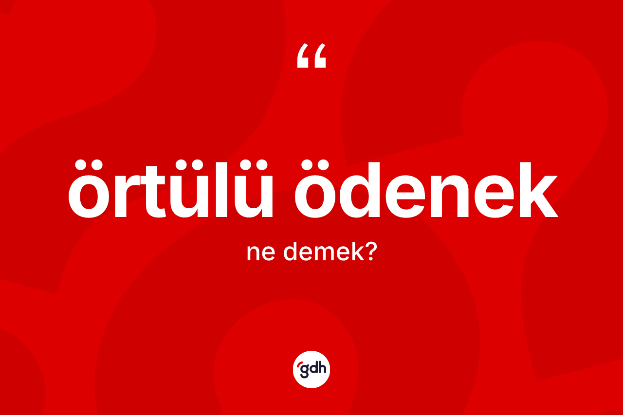 Örtülü ödenek kelimesi nedir? Örtülü ödenek kelimesinin TDK'ya göre açıklaması nedir?