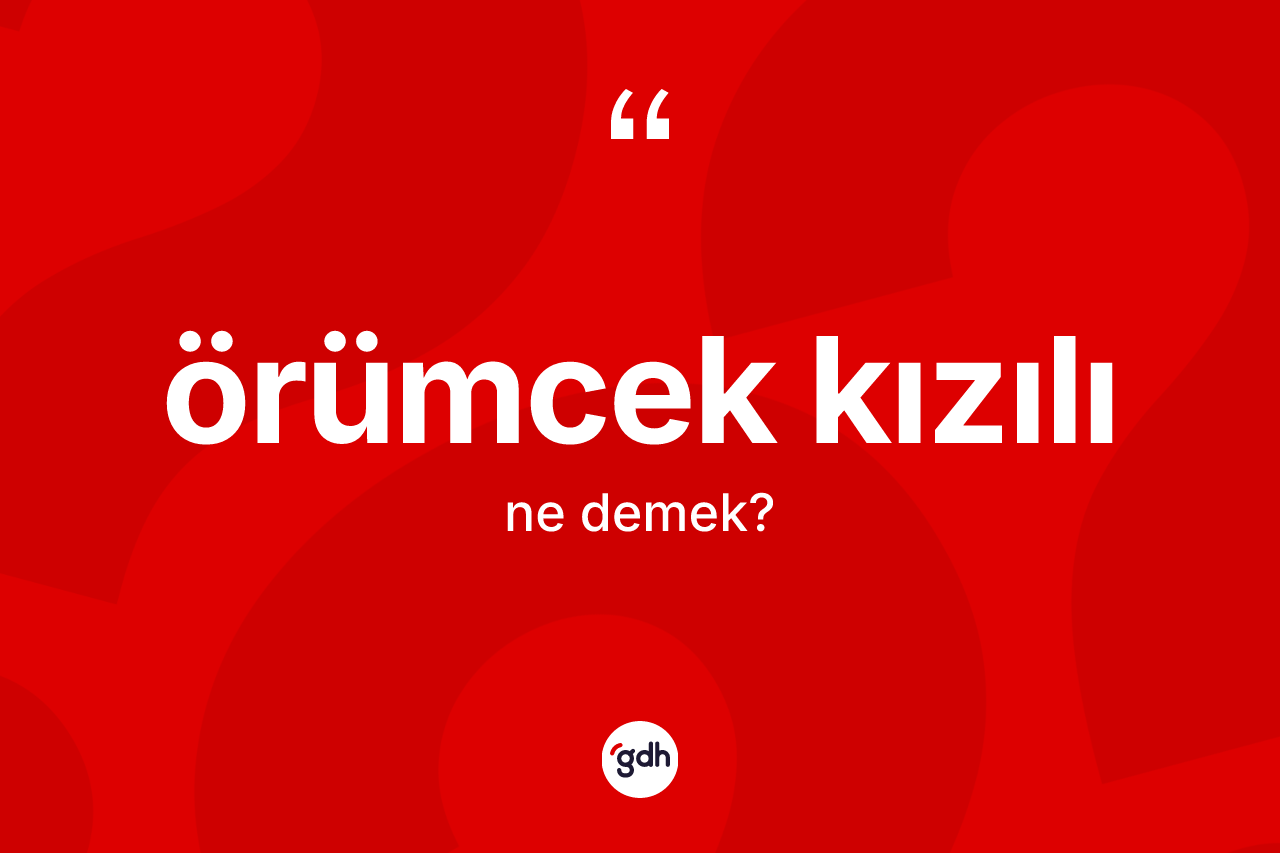 Örümcek kızılı kelimesi ne anlama gelir? Örümcek kızılı kelimesinin özellikleri nelerdir?