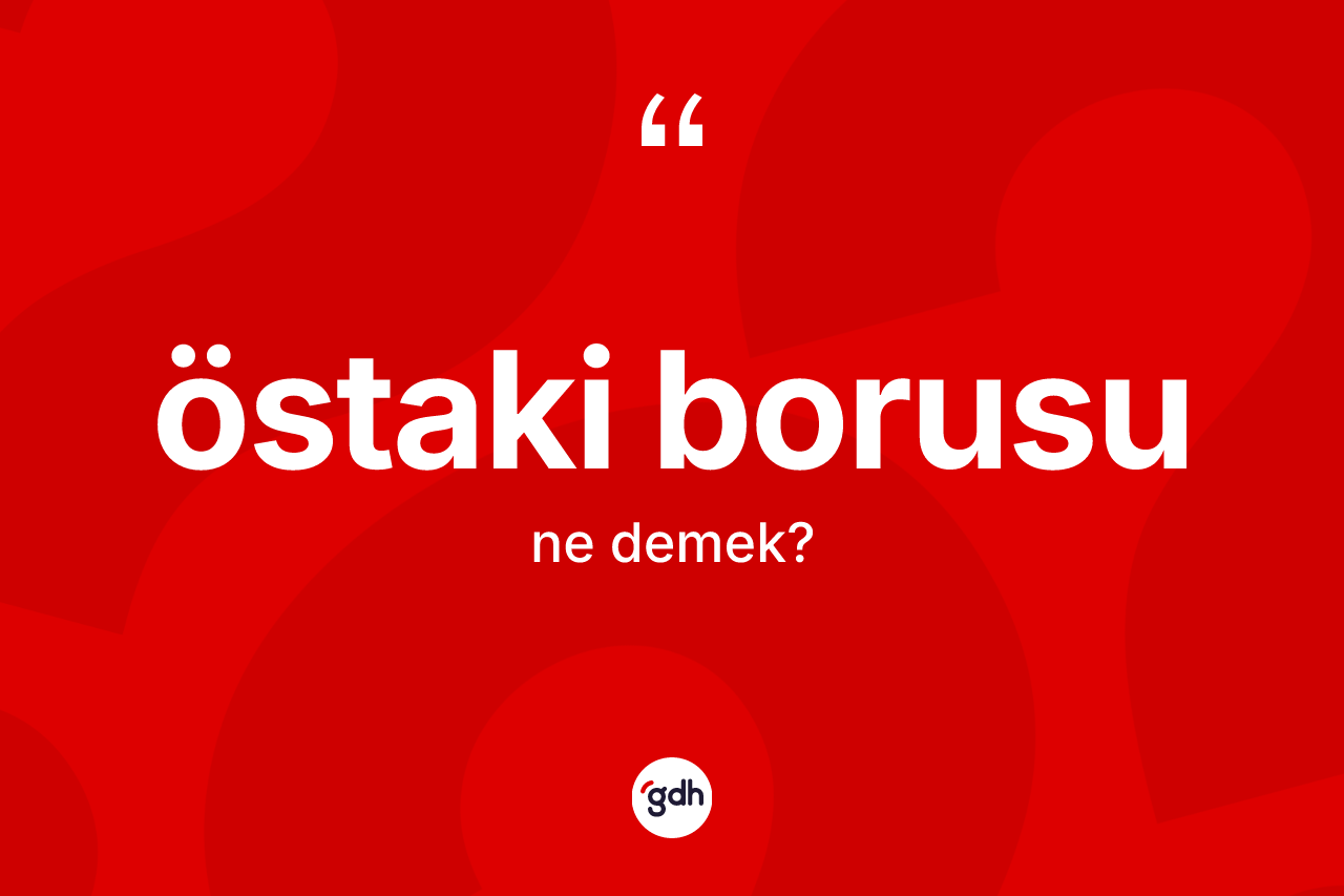 Östaki borusu kelimesi ne demek? Östaki borusu kelimesinin TDK anlamı nedir?