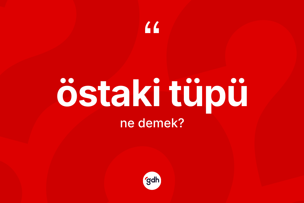 Östaki tüpü kelimesi nedir? Östaki tüpü kelimesinin TDK anlamı nedir?