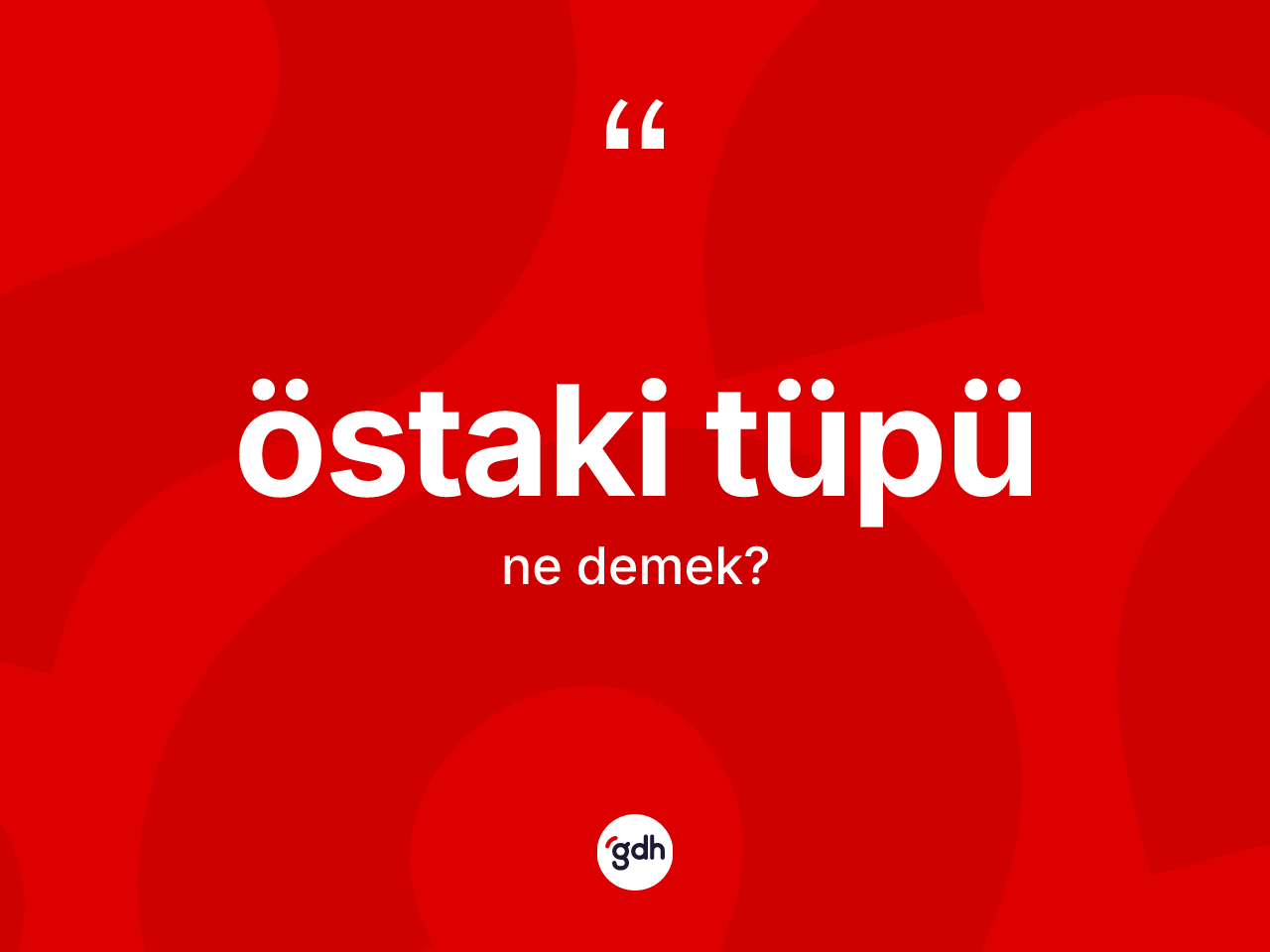 Östaki tüpü kelimesi nedir? Östaki tüpü kelimesinin TDK anlamı nedir?