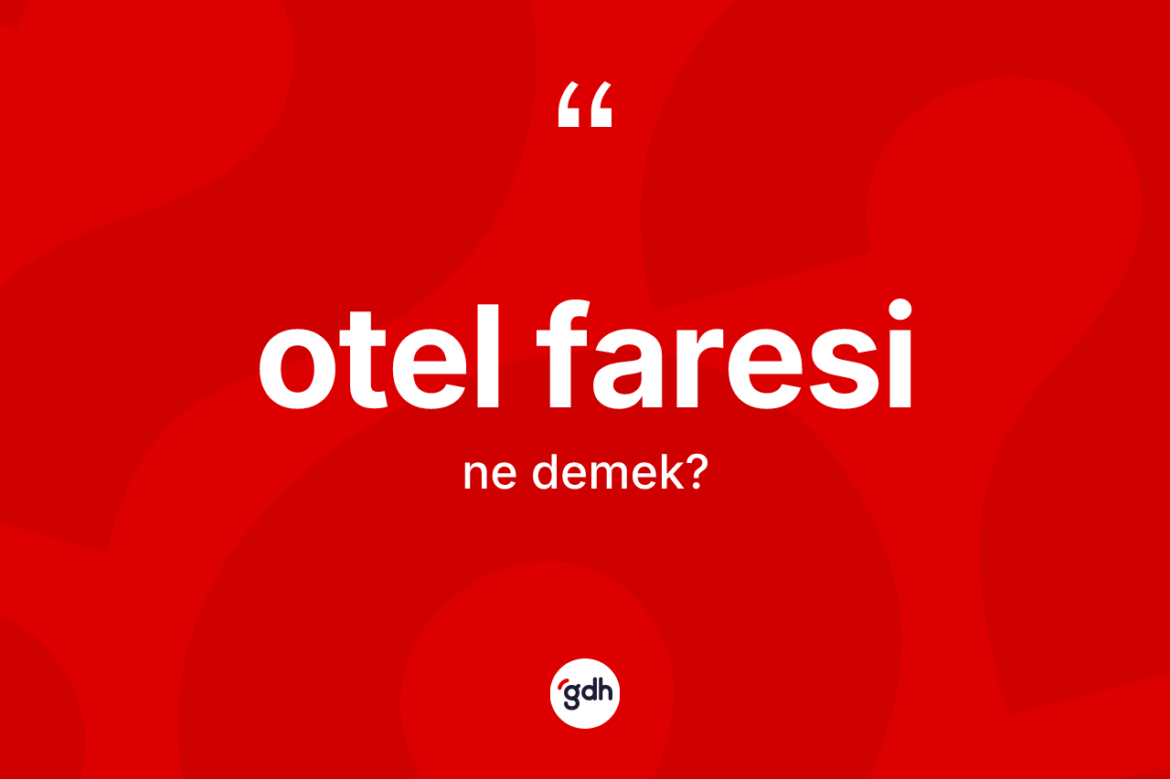 Otel faresi nedir? Otel faresinin TDK'ya göre anlamı nedir?