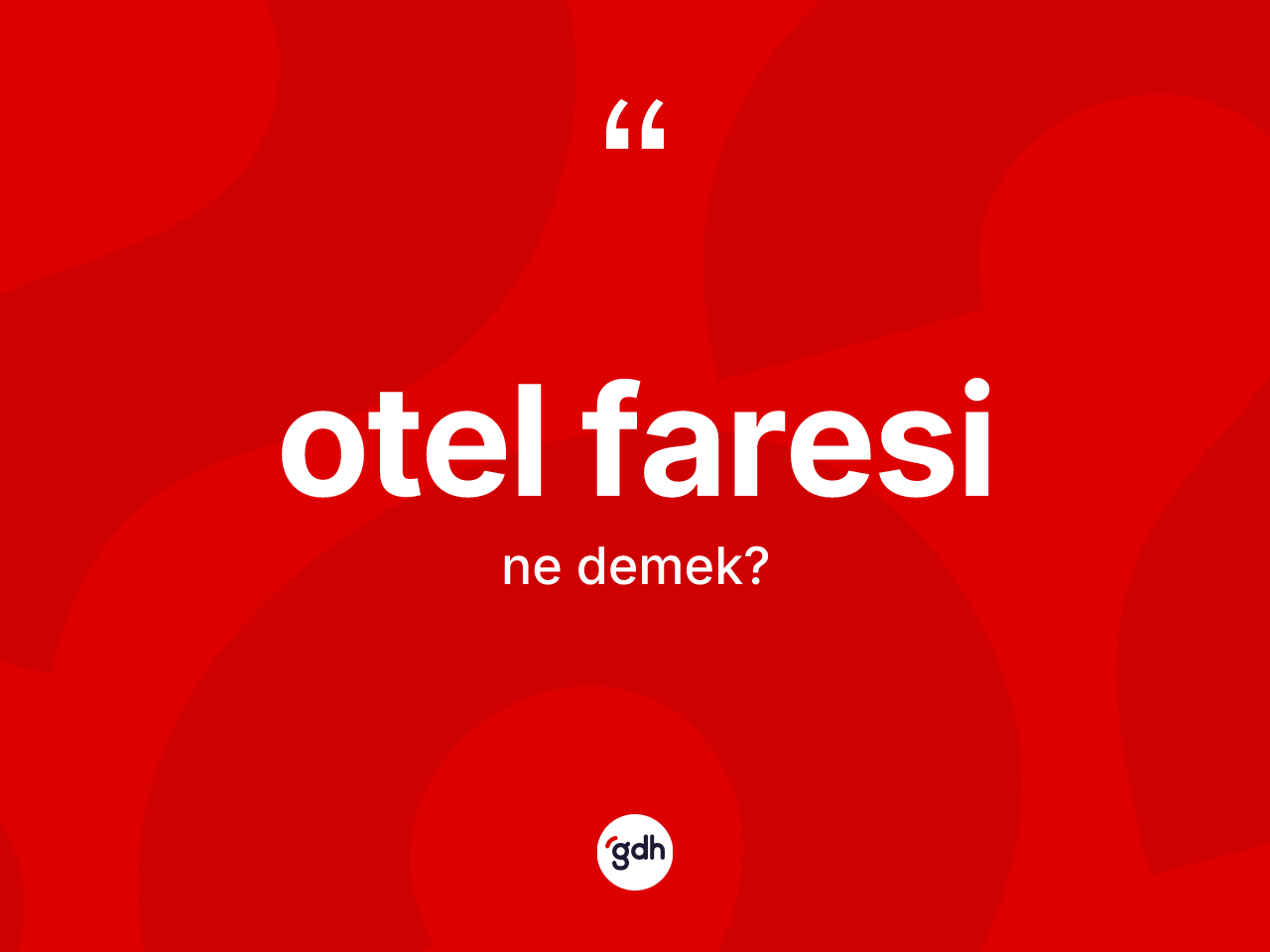 Otel faresi nedir? Otel faresinin TDK'ya göre anlamı nedir?