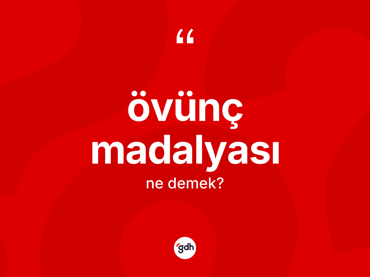 Övünç madalyası kelimesi ne demek? Övünç madalyası kelimesinin özellikleri nelerdir?