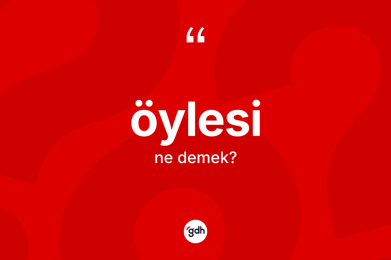 Öylesi kelimesinin tanımı nedir? Öylesi kelimesinin kaç farklı anlamı var?