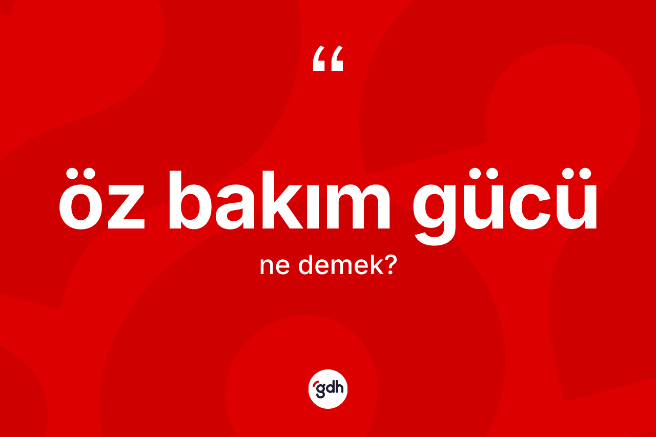 Öz bakım gücü  kelimesinin sözlükteki tanımı nedir? Öz bakım gücü ün TDK'ya göre anlamı nedir?