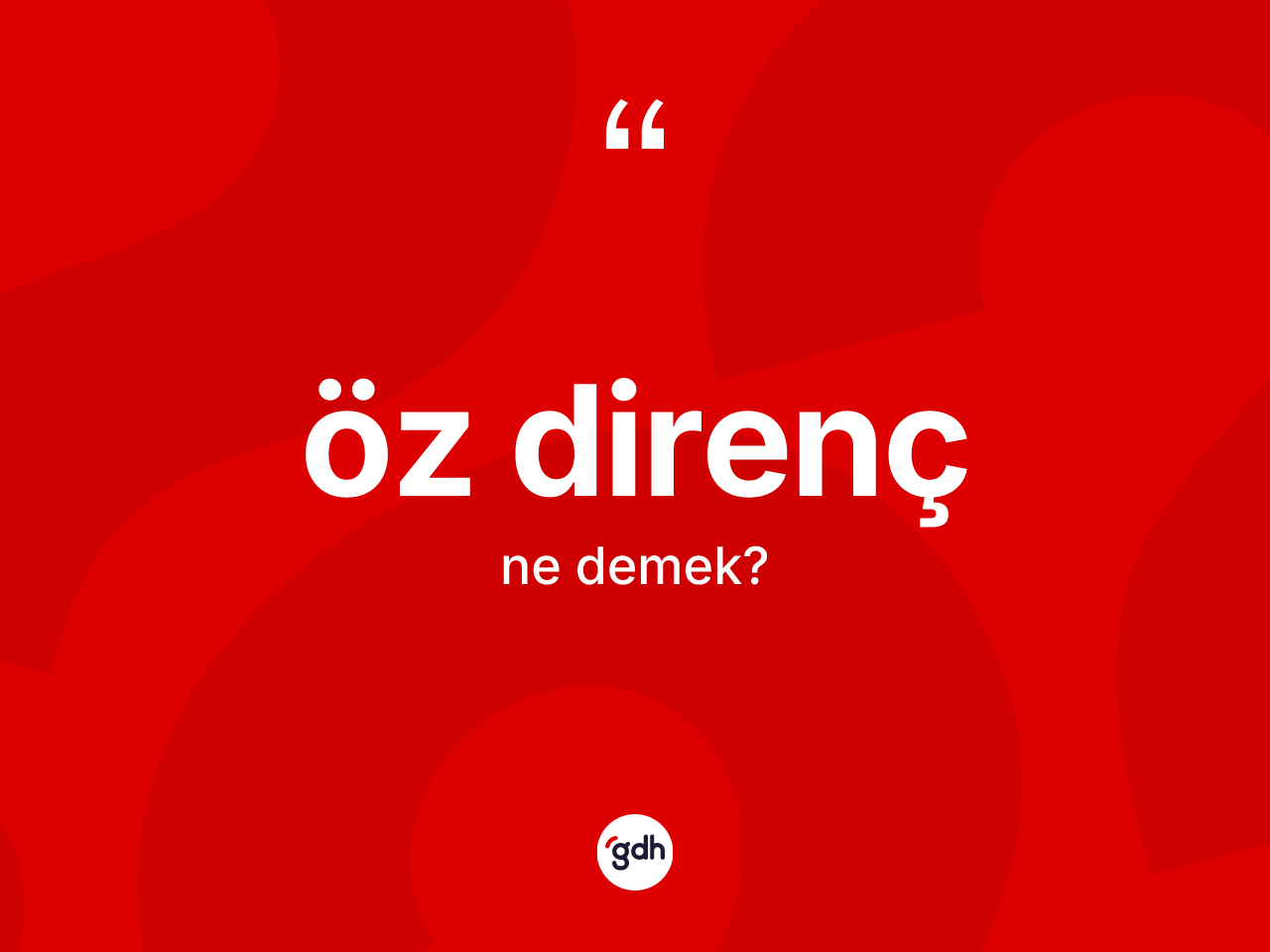 Öz direnç kelimesinin tanımı nedir? Öz direnç kelimesinin TDK anlamı nedir?