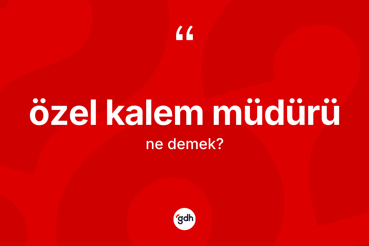 Özel kalem müdürü  kelimesinin tanımı nedir? Özel kalem müdürü ün TDK'ya göre anlamı nedir?