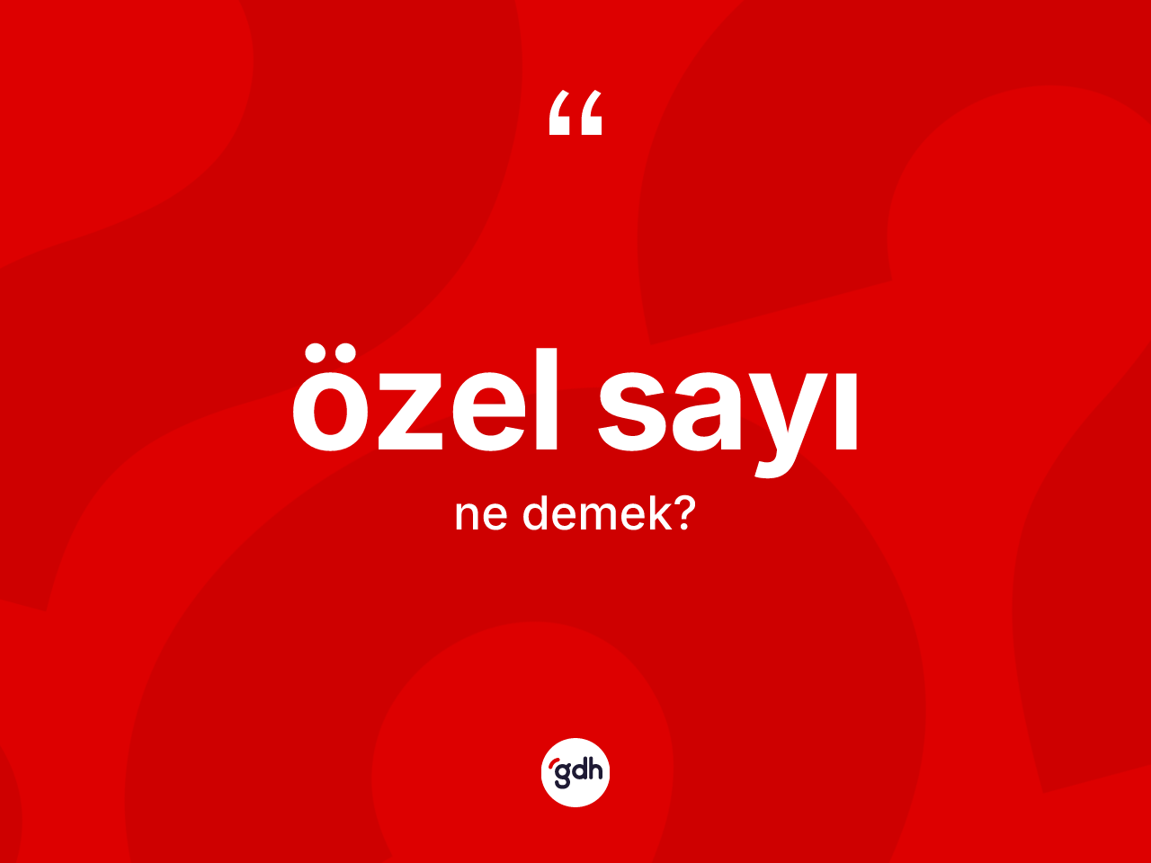 Özel sayı kelimesi ne anlama gelir? Özel sayının sözlükteki anlamı nedir?