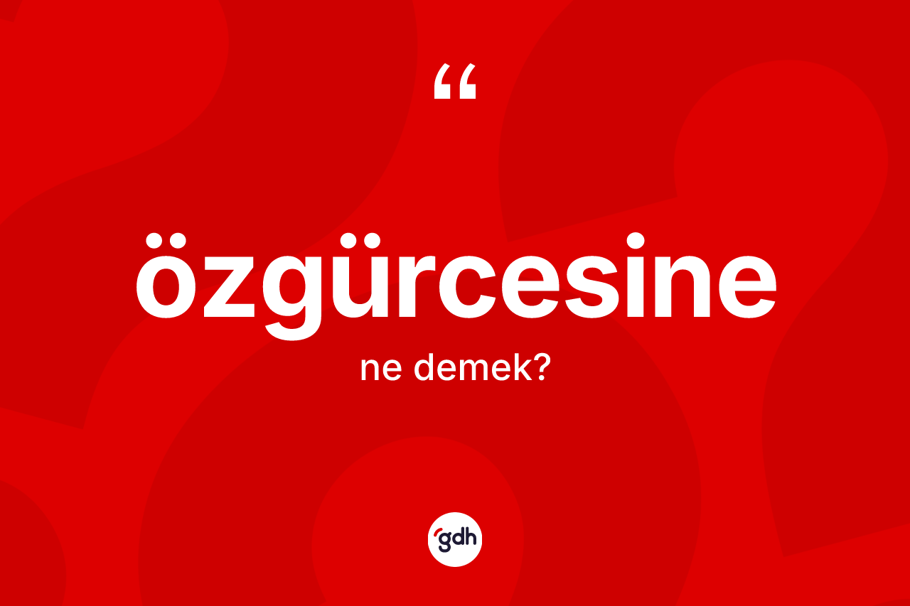 Özgürcesine kelimesi ne anlama gelir? Özgürcesinenin TDK'ya göre anlamı nedir?