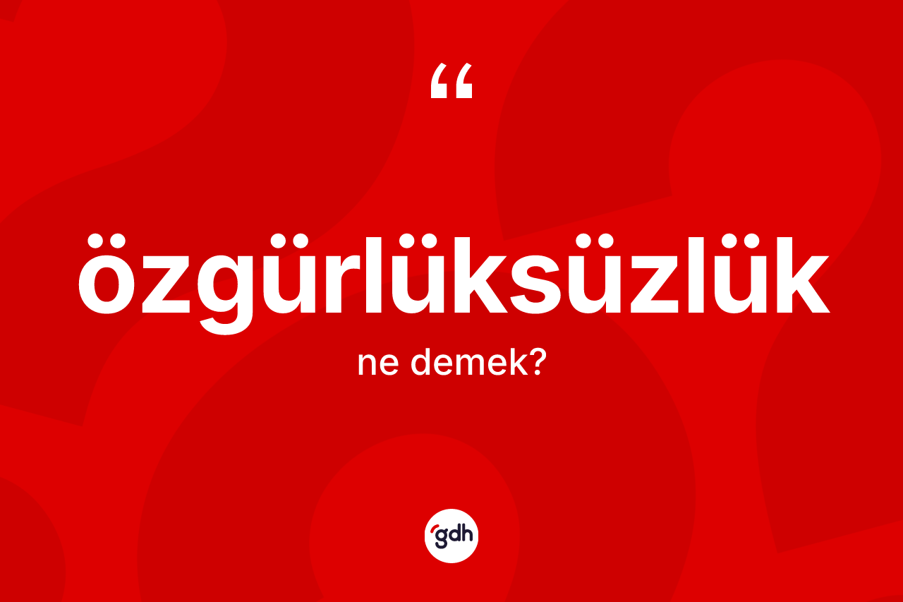 Özgürlüksüzlük kelimesinin sözlükteki tanımı nedir? Özgürlüksüzlük kelimesinin kaç farklı anlamı var?