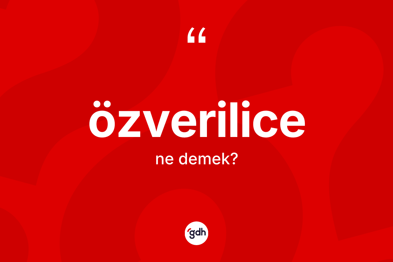 Özverilice  kelimesinin tanımı nedir? Özverilice in kısaca tanımı nedir?