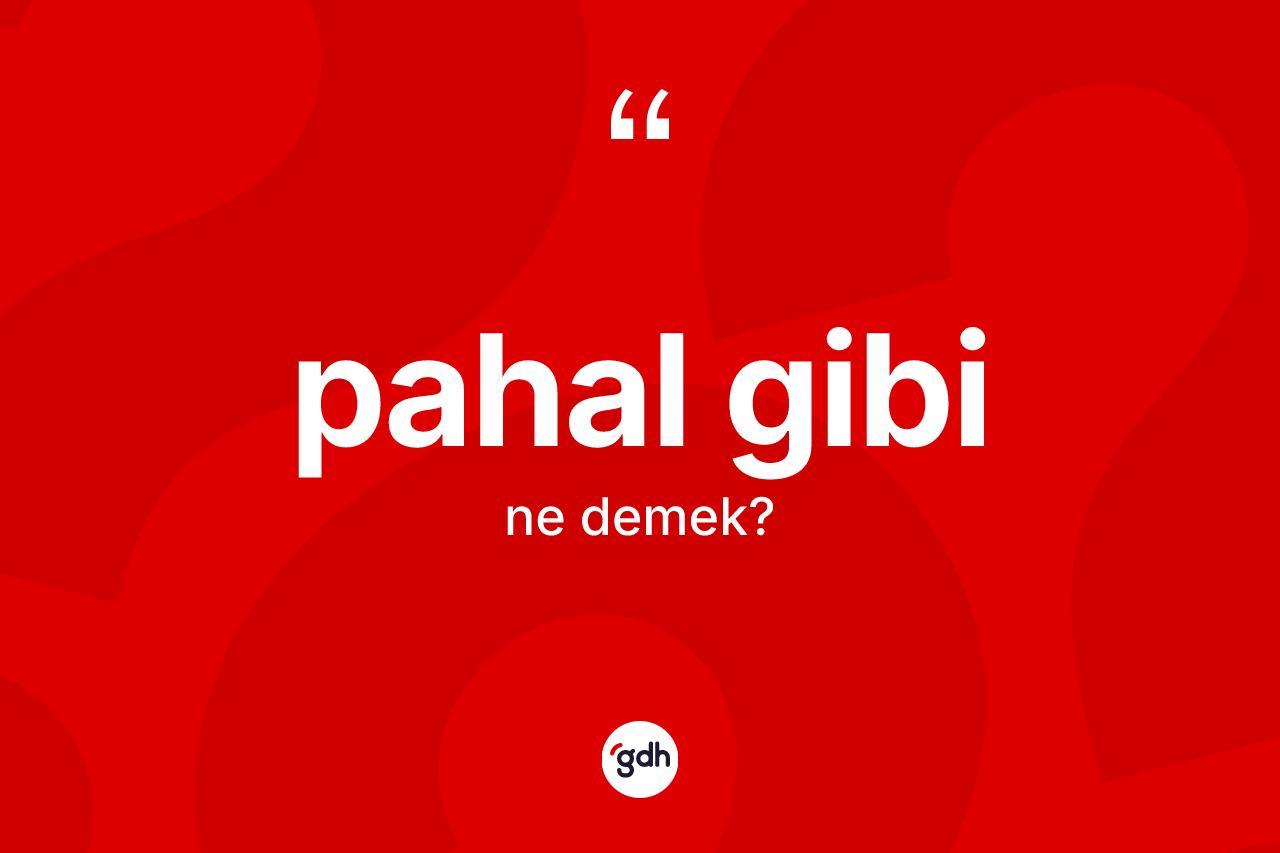 Pahal gibi ifadesinin sözlükteki anlamı nedir? Pahal gibi sözünün TDK tanımı nedir?