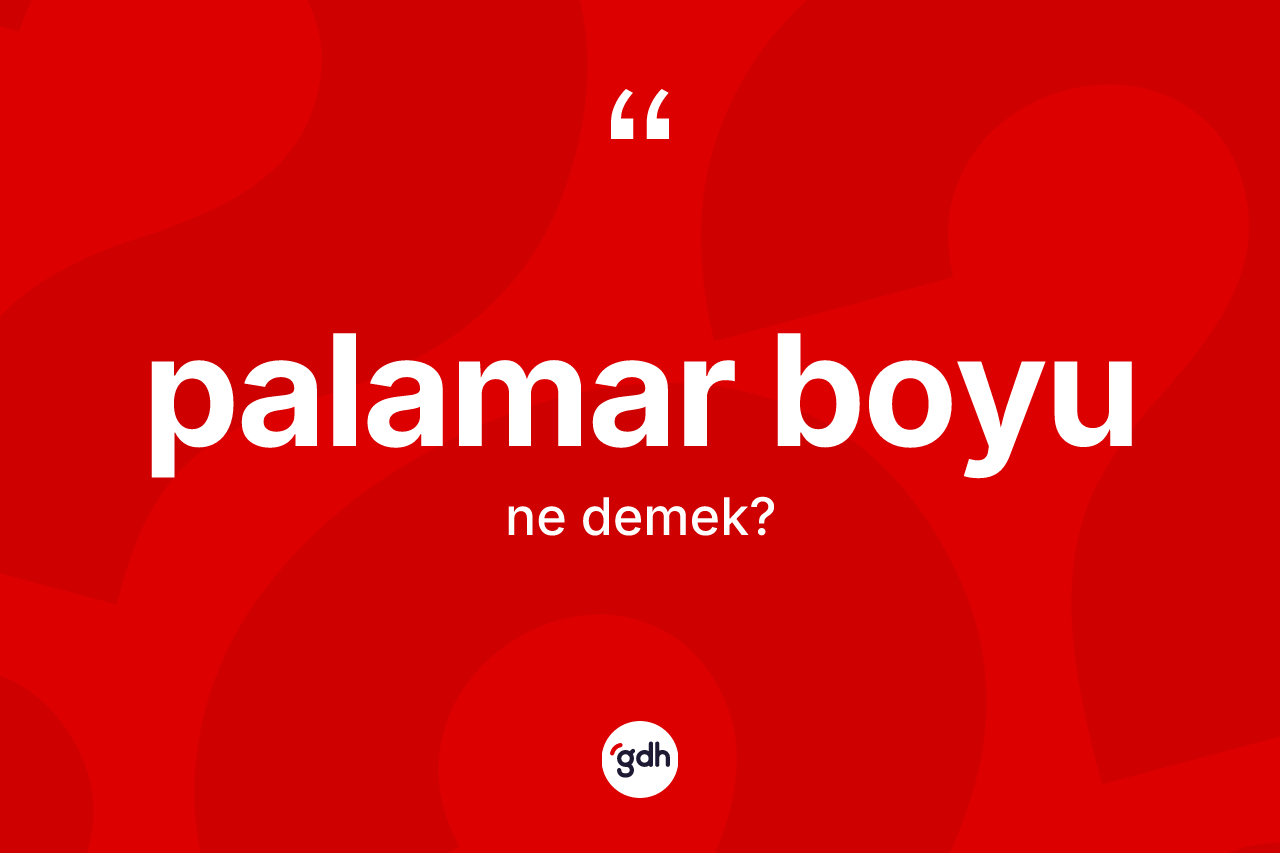 Palamar boyu nedir? Palamar boyu kelimesinin TDK'ya göre açıklaması nedir?