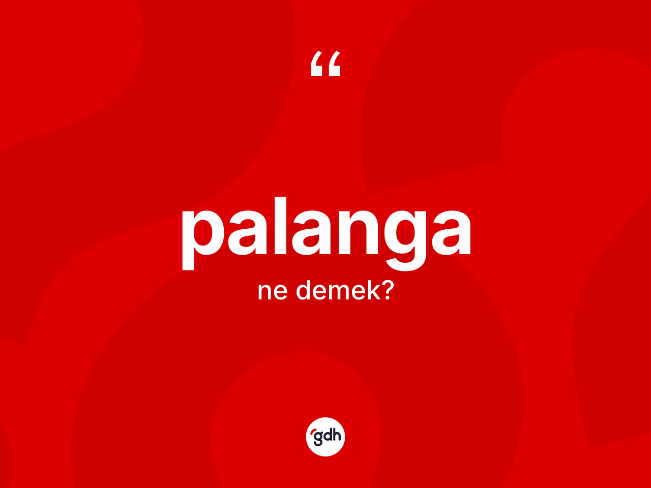 Palanga ne demek? Palanga kelimesinin kaç farklı anlamı var?