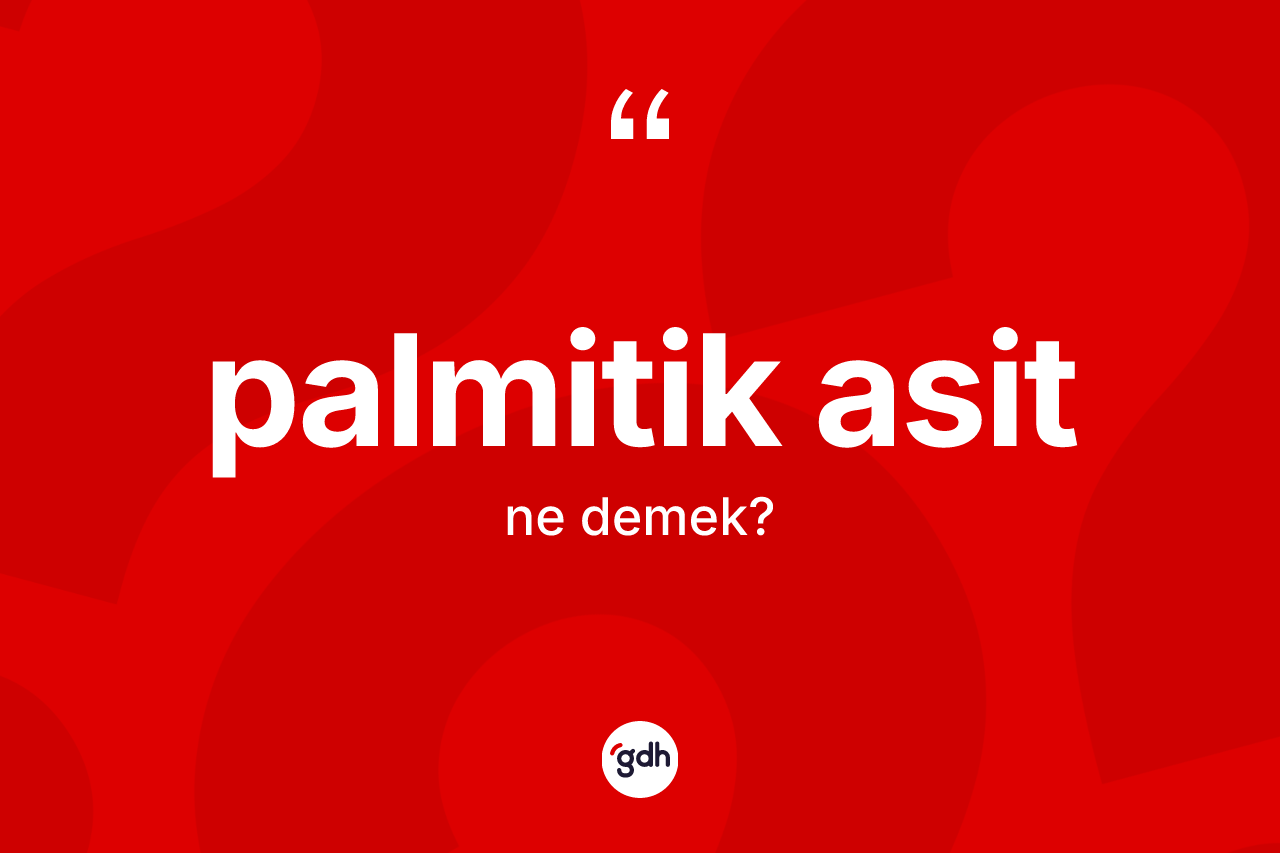 Palmitik asit kelimesinin anlamı nedir? Palmitik asit kelimesinin TDK'ya göre açıklaması nedir?