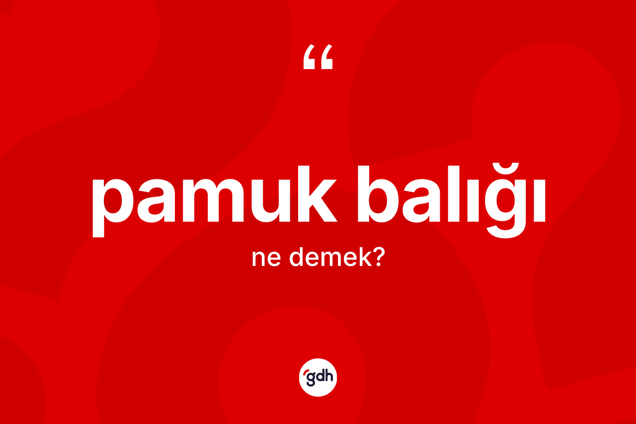 Pamuk balığı kelimesi ne demek? Pamuk balığı kelimesinin TDK'ya göre açıklaması nedir?