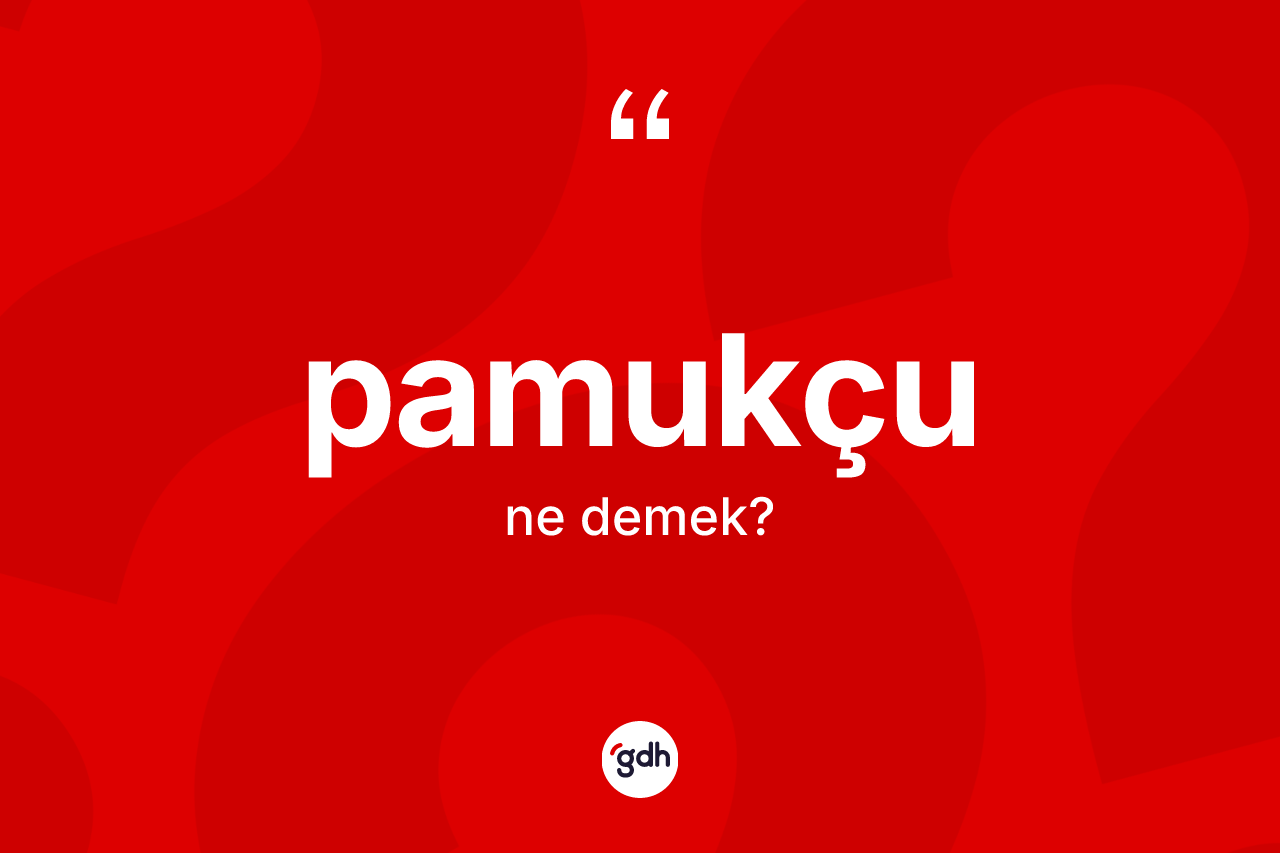 Pamukçu kelimesinin tanımı nedir? Pamukçunun TDK'ya göre anlamı nedir?