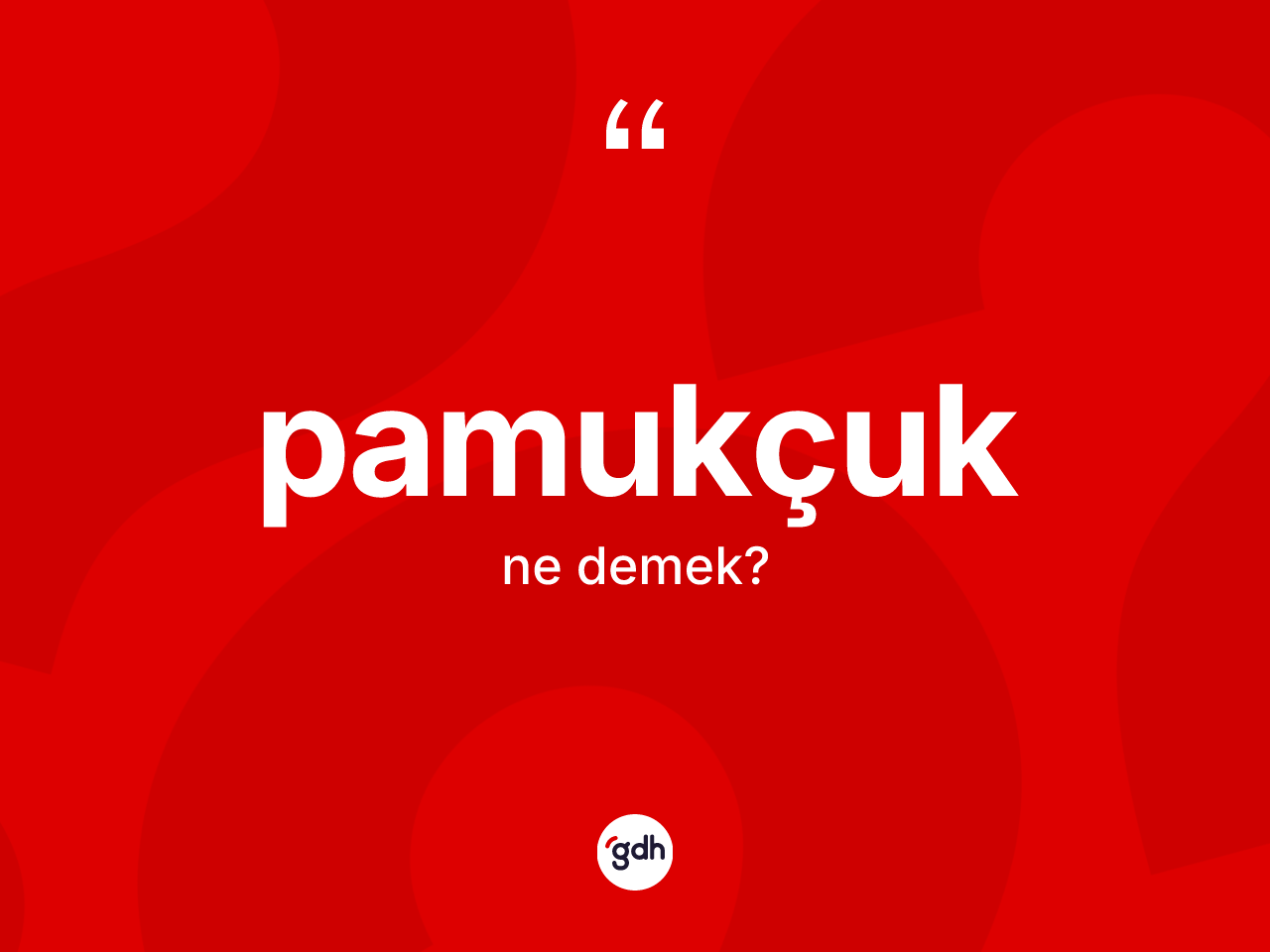 Pamukçuk kelimesinin anlamı nedir? Pamukçuğun TDK'ya göre anlamı nedir?