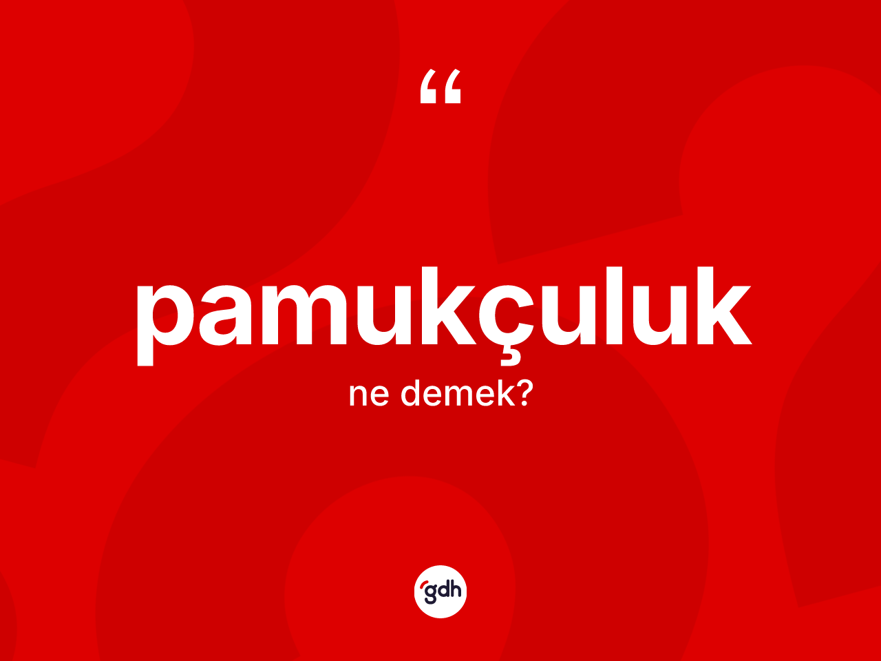 Pamukçuluk kelimesinin tanımı nedir? Pamukçuluk kelimesinin TDK'ya göre açıklaması nedir?