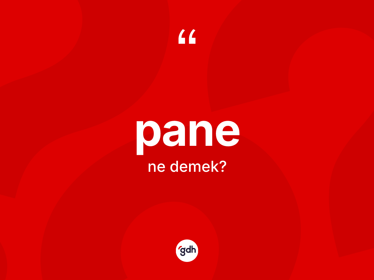 Pane  kelimesi nedir? Pane in TDK'ya göre anlamı nedir?