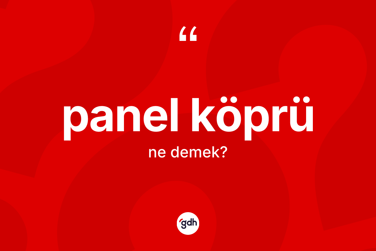 Panel köprü kelimesi ne demek? Panel köprünün TDK'ya göre anlamı nedir?