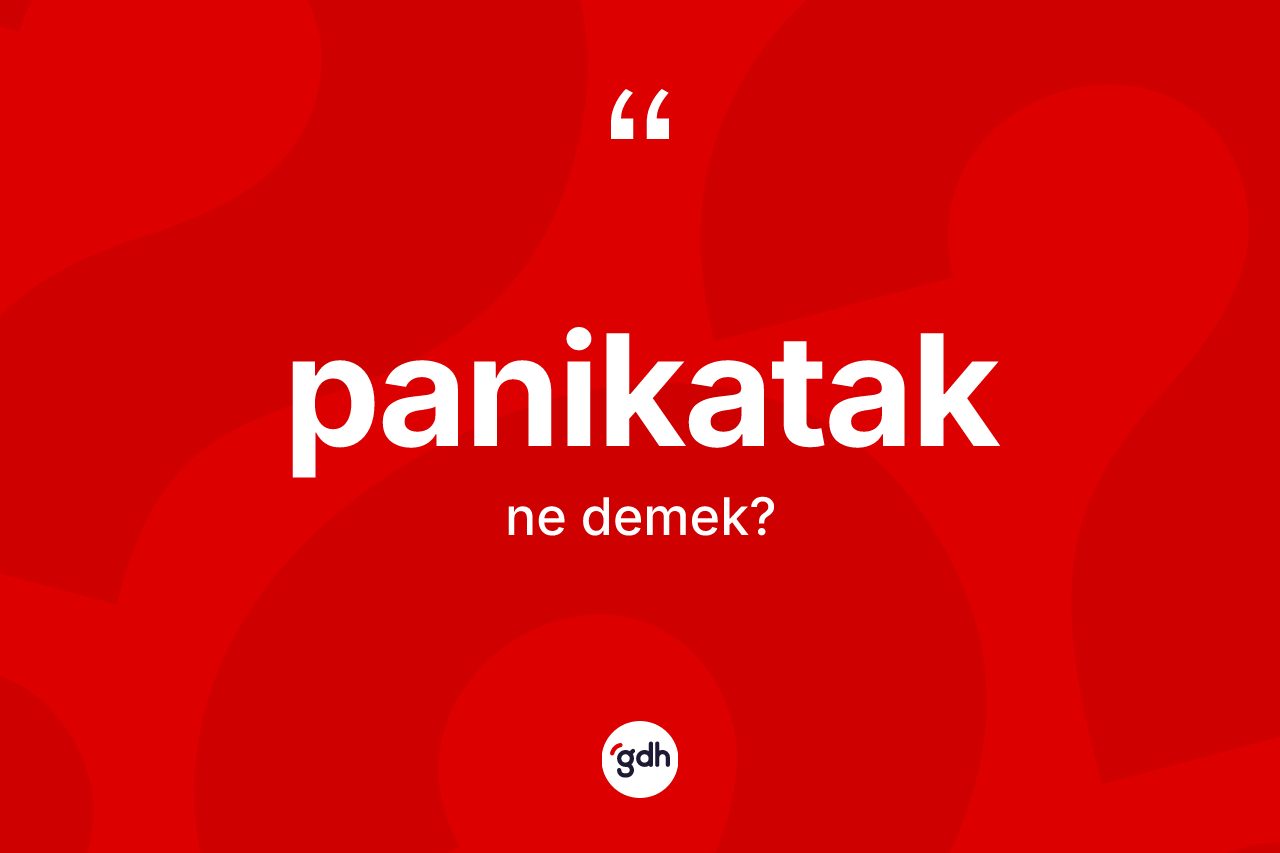 Panikatak kelimesinin tanımı nedir? Panikatağın TDK'ya göre anlamı nedir?