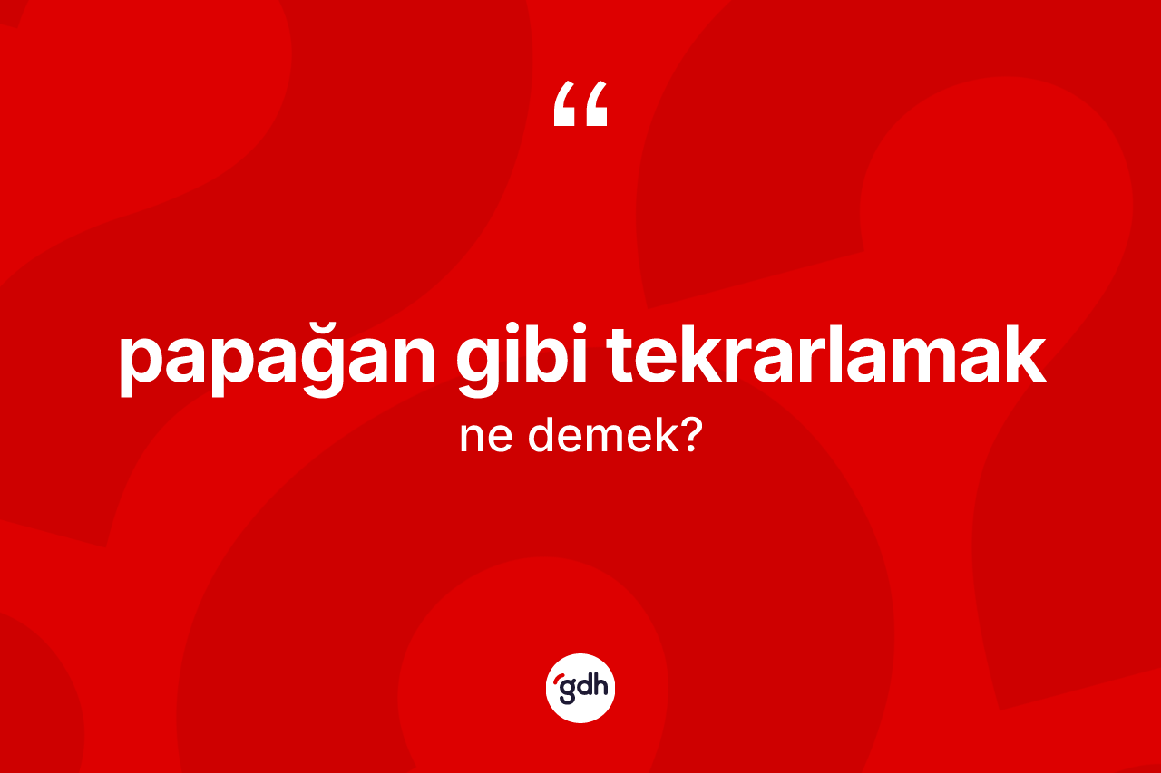 Papağan gibi tekrarlamak ifadesi neyi anlatır? Papağan gibi tekrarlamak sözü hangi durumlarda kullanılır?