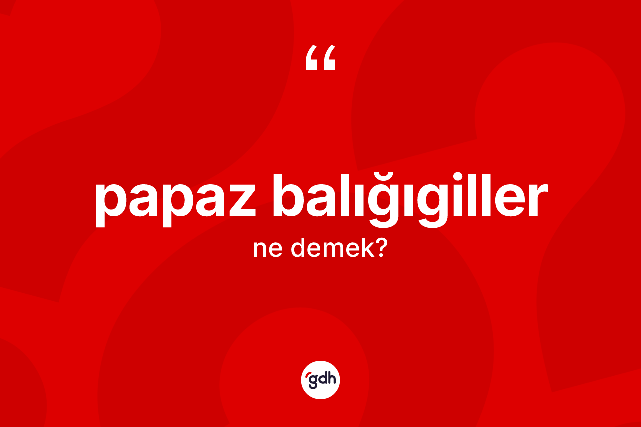 Papaz balığıgiller kelimesinin tanımı nedir? Papaz balığıgillerin sözlükteki anlamı nedir?