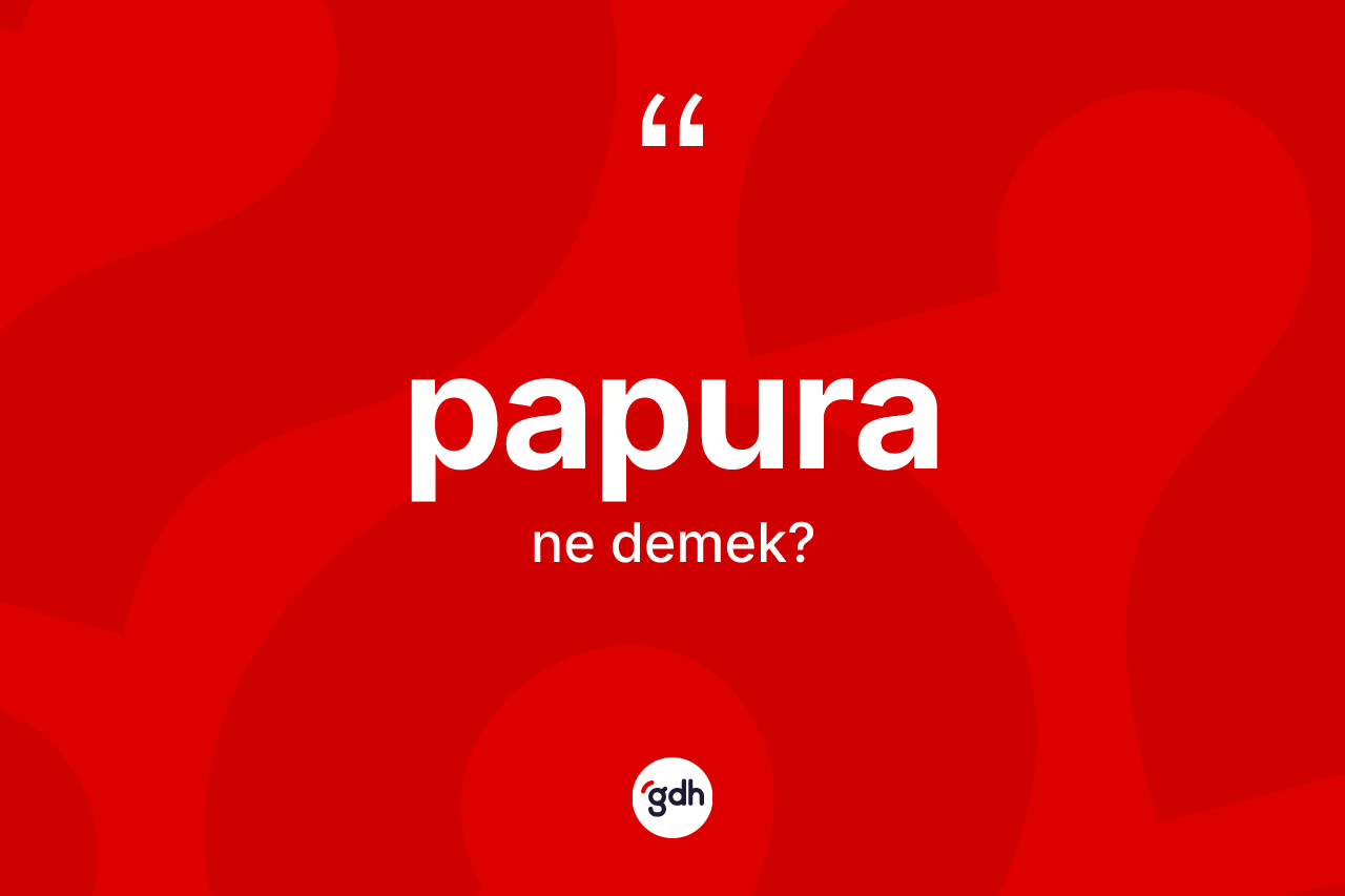 Papura nedir? Papura kelimesinin TDK'ya göre açıklaması nedir?
