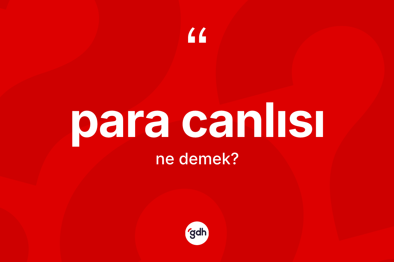 Para canlısı ne demek? Para canlısı kelimesinin TDK anlamı nedir?