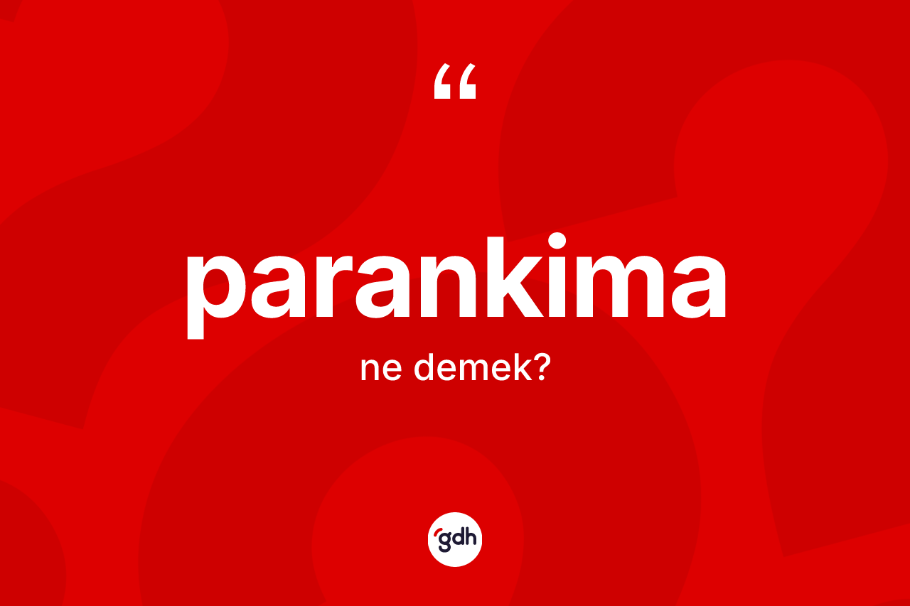 Parankima kelimesinin sözlükteki tanımı nedir? Parankimanın halk arasındaki kullanımı nasıldır?