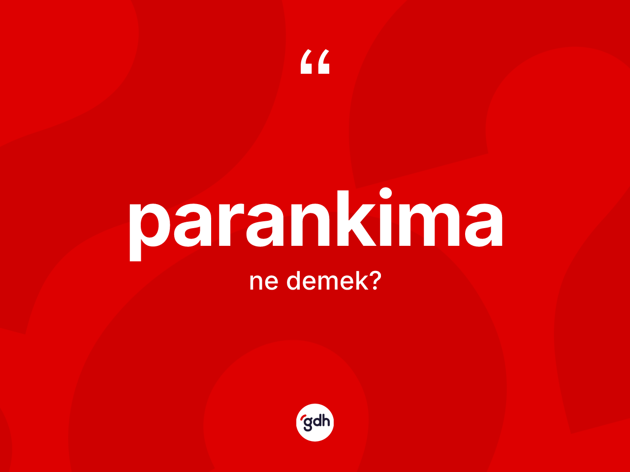Parankima kelimesinin sözlükteki tanımı nedir? Parankimanın halk arasındaki kullanımı nasıldır?