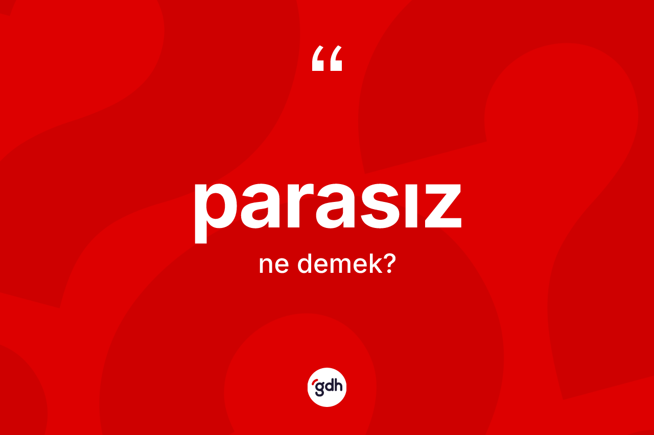 Parasız kelimesinin tanımı nedir? Parasız kelimesinin TDK anlamı nedir?