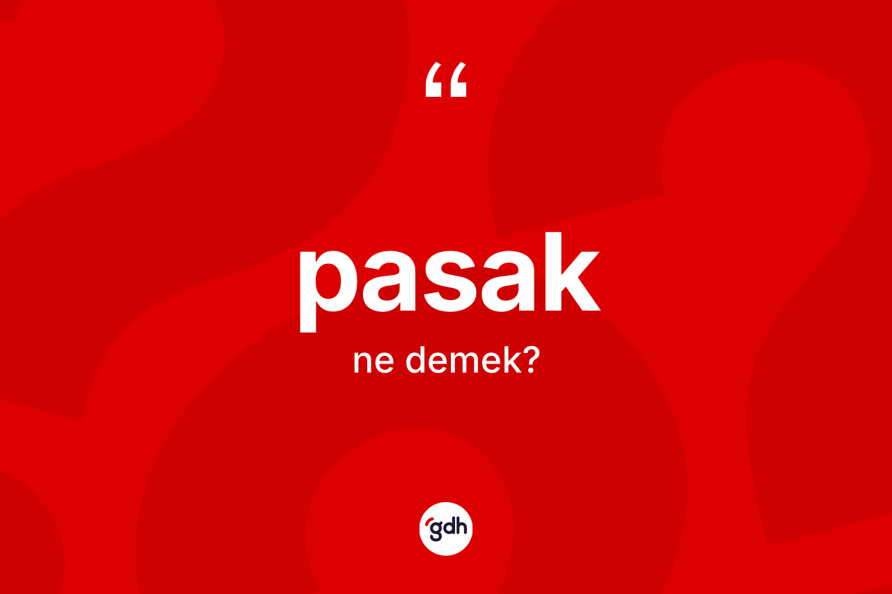 Pasak kelimesinin tanımı nedir? Pasağın TDK'ya göre anlamı nedir?