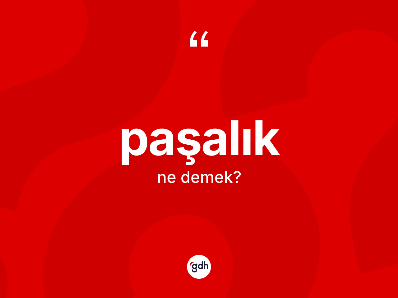 Paşalık kelimesinin tanımı nedir? Paşalığın TDK'ya göre anlamı nedir?