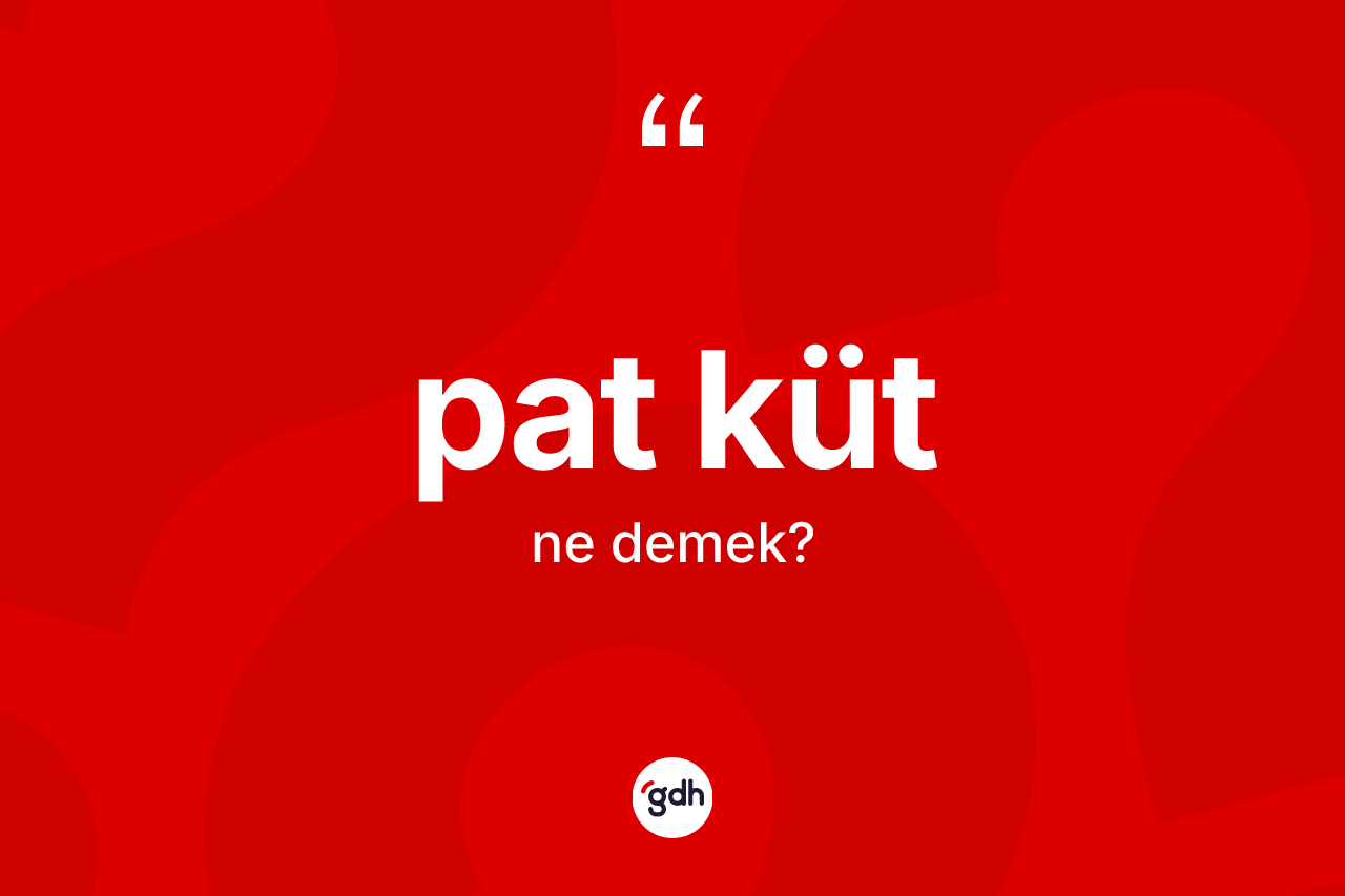 Pat küt kelimesinin sözlükteki tanımı nedir? Pat kütün halk arasındaki kullanımı nasıldır?