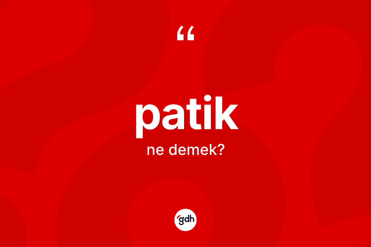 Patik kelimesinin tanımı nedir? Patiğin TDK'ya göre anlamı nedir?