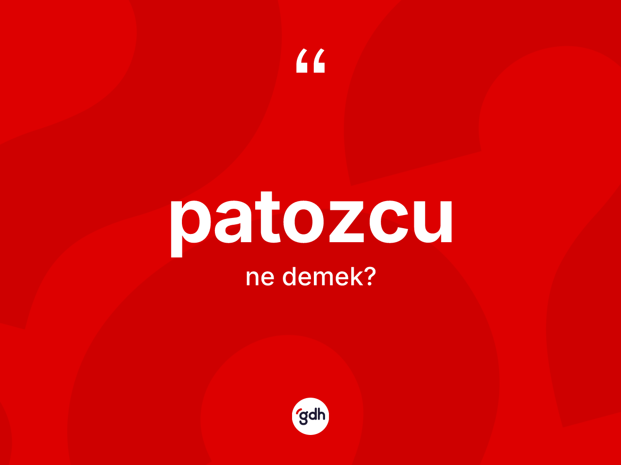 Patozcu nedir? Patozcu kelimesinin kaç farklı anlamı var?