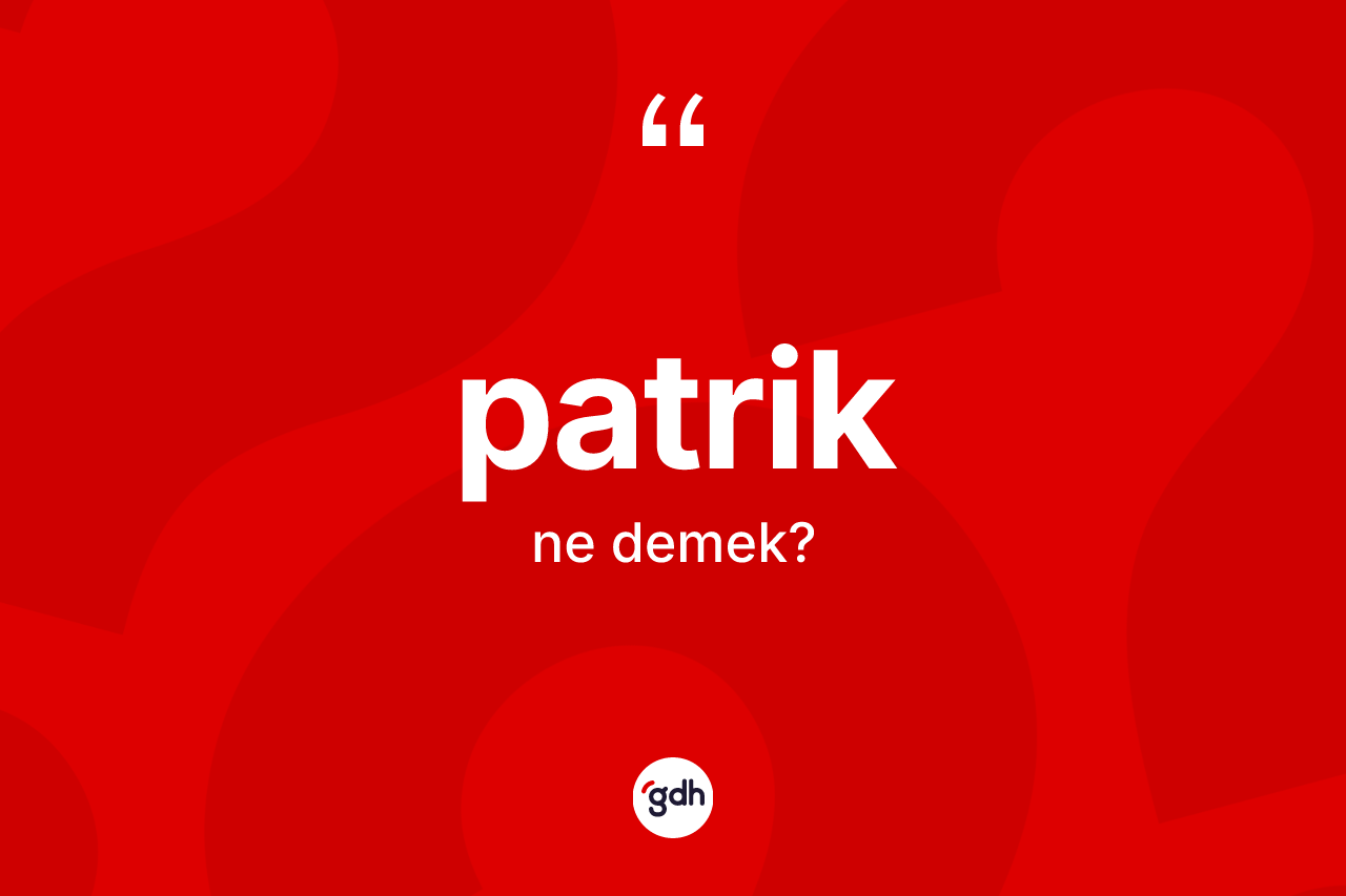 Patrik kelimesi ne demek? Patriğin TDK'ya göre anlamı nedir?