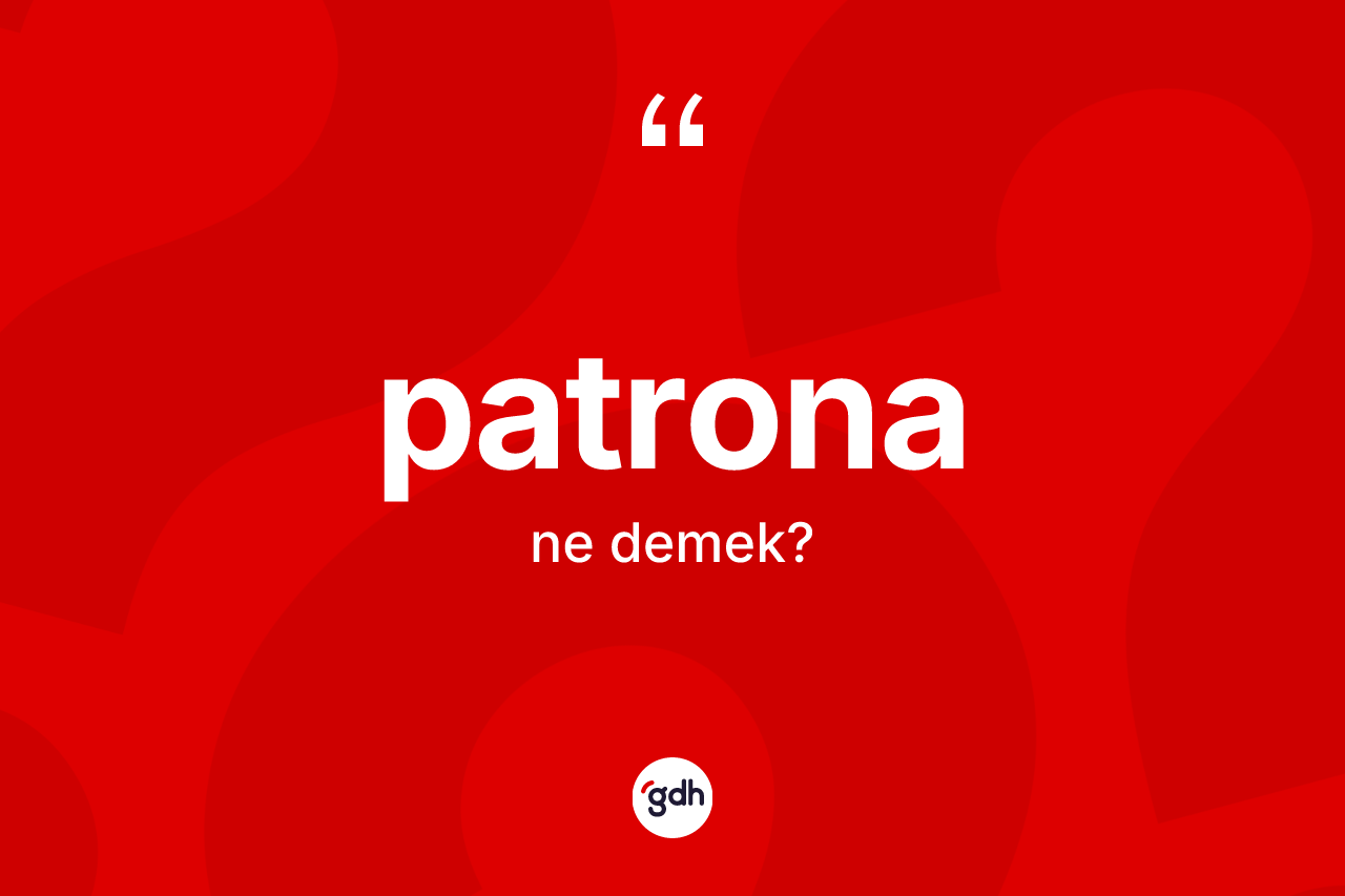 Patrona kelimesinin anlamı nedir? Patrona kelimesinin kaç farklı anlamı var?