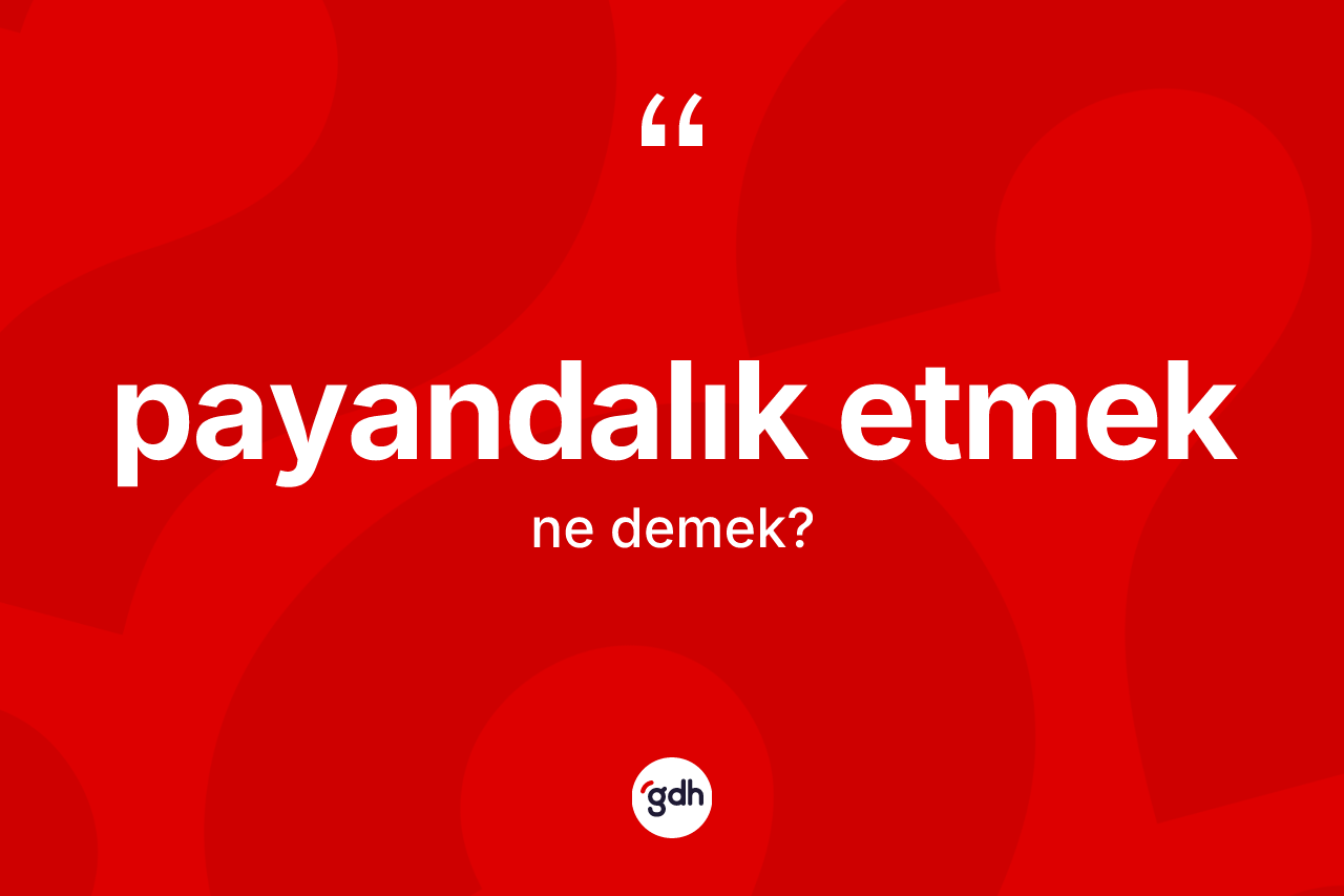 Payandalık etmek ifadesinin sözlükteki anlamı nedir? Payandalık etmek ifadesi nerede kullanılır?