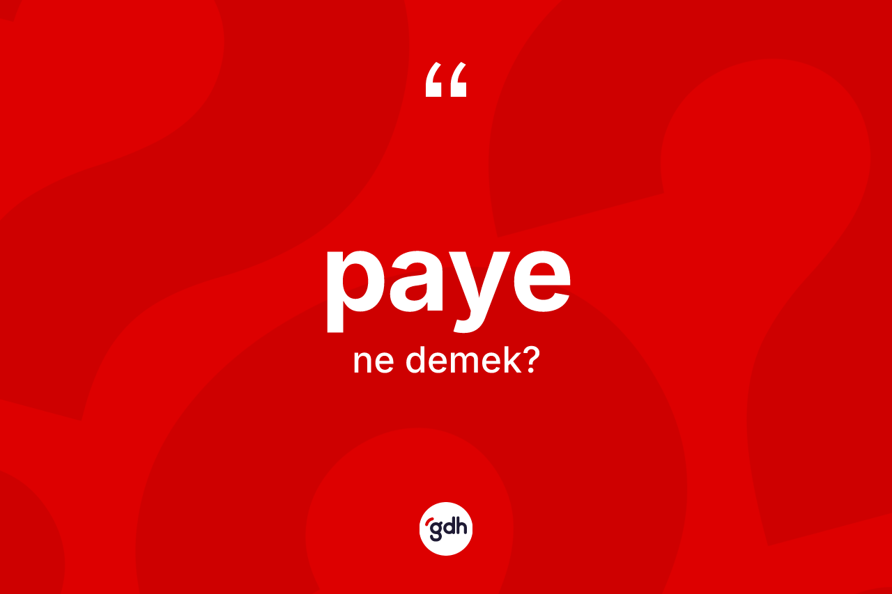 Paye kelimesinin tanımı nedir? Paye kelimesinin TDK anlamı nedir?
