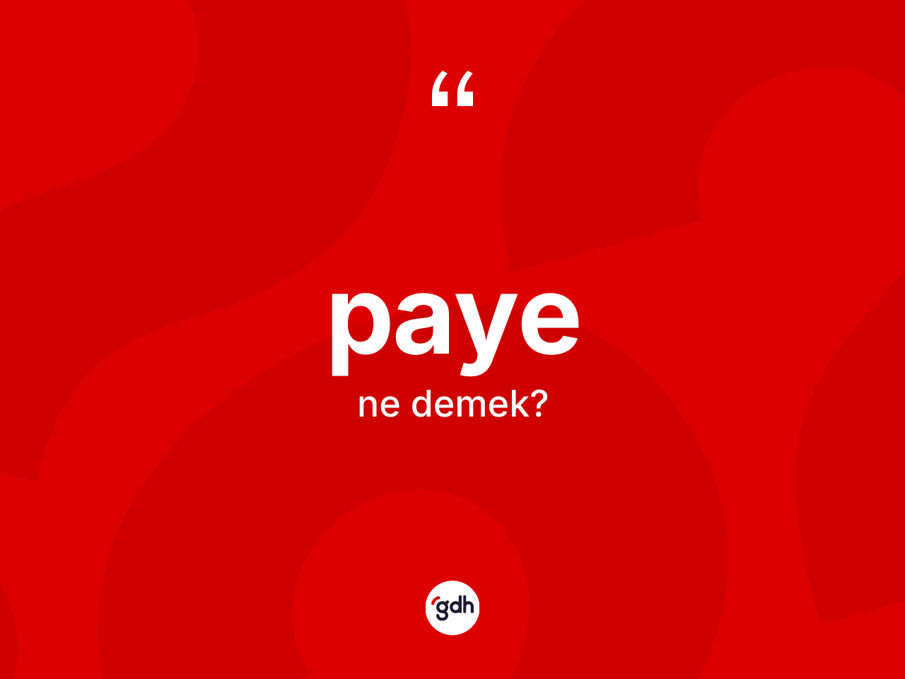 Paye kelimesinin tanımı nedir? Paye kelimesinin TDK anlamı nedir?