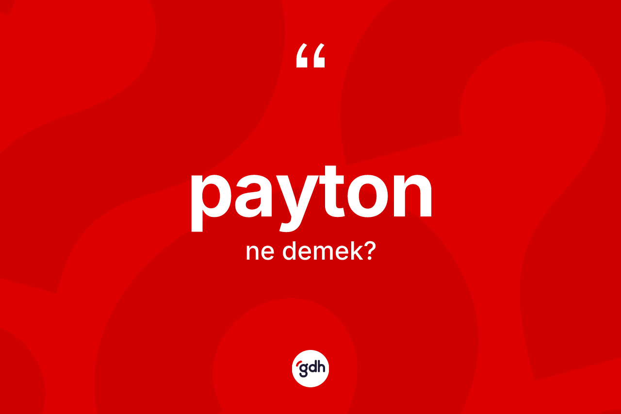 Payton ne demek? Paytonun TDK'ya göre anlamı nedir?