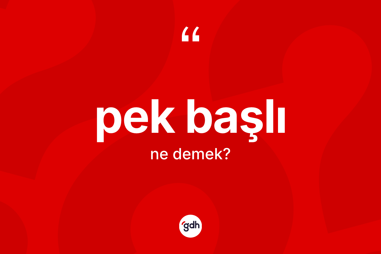 Pek başlı kelimesi nedir? Pek başlının sözlükteki anlamı nedir?