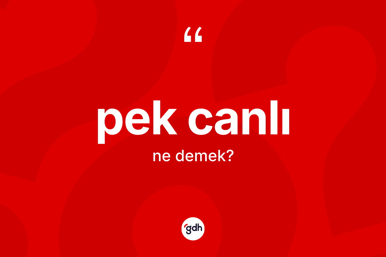 Pek canlı kelimesinin sözlükteki tanımı nedir? Pek canlı kelimesinin kaç farklı anlamı var?